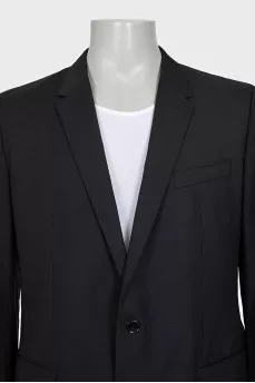Men's wool suit with straight trousers