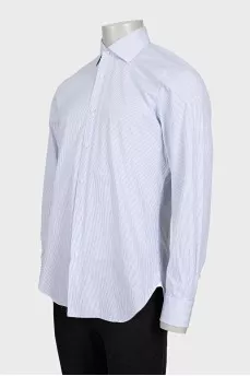 Men's white shirt with blue stripes
