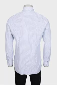 Men's white shirt with blue stripes