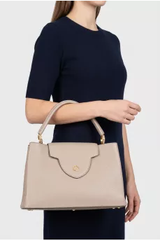 Gray leather Capucines MM bag