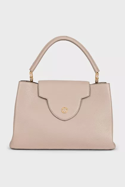 Gray leather Capucines MM bag