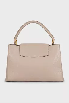 Gray leather Capucines MM bag