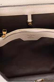 Gray leather Capucines MM bag