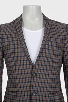 Men's checkered button-down jacket