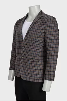 Men's checkered button-down jacket