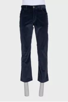Men's blue velvet jeans