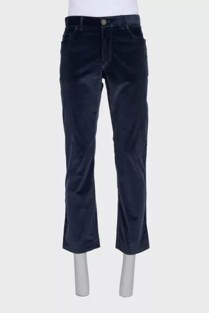 Men's blue velvet jeans