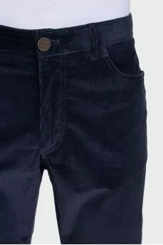 Men's blue velvet jeans