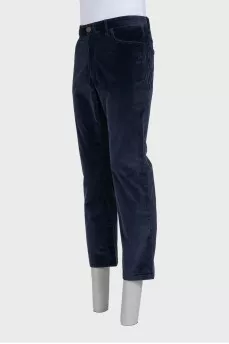 Men's blue velvet jeans