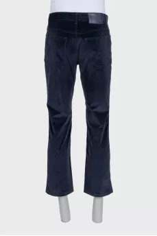 Men's blue velvet jeans