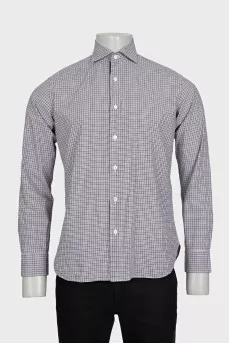 Men's straight shirt with a plaid print