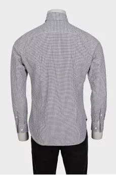 Men's straight shirt with a plaid print