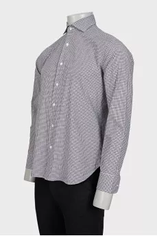 Men's straight shirt with a plaid print