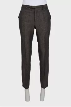 Men's black straight-leg trousers
