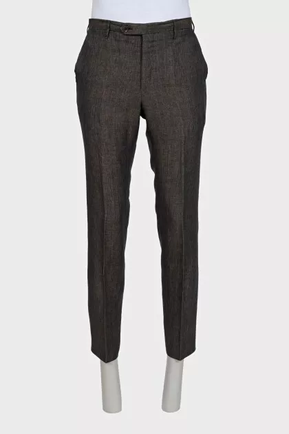 Men's black straight-leg trousers
