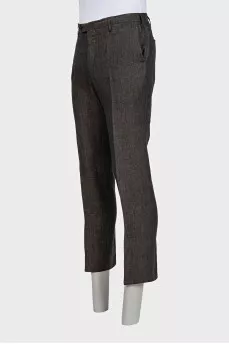 Men's black straight-leg trousers