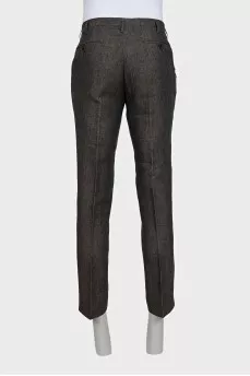 Men's black straight-leg trousers