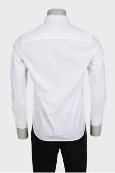 Men's white shirt with a signature print