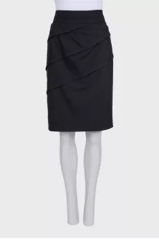 Black draped skirt