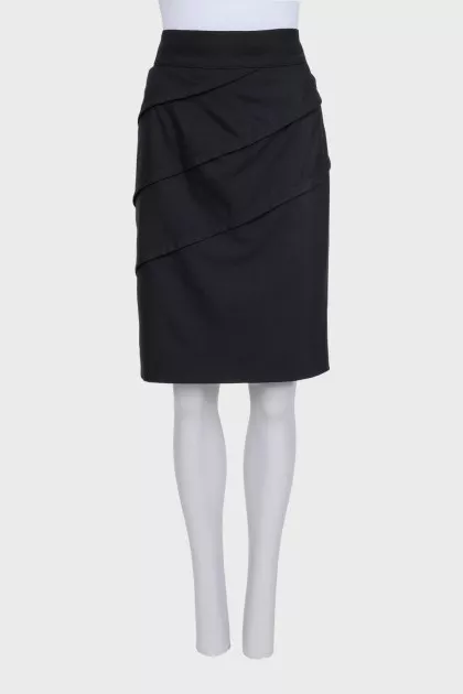 Black draped skirt