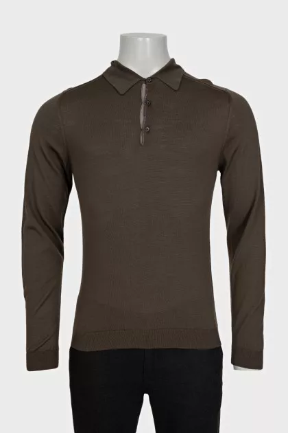 Men's Merino Wool Jumper with Buttons