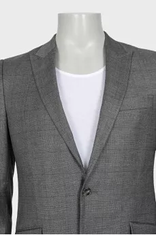 Men's gray single-breasted suit