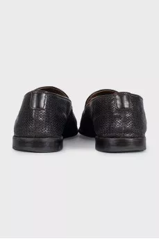 Men's brown woven leather shoes