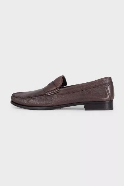 Men's brown leather loafers