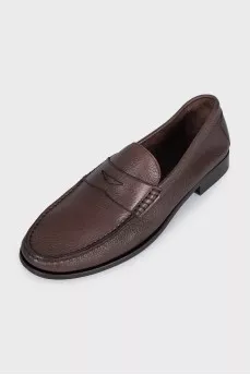 Men's brown leather loafers