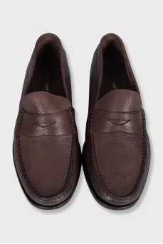 Men's brown leather loafers