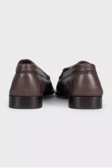 Men's brown leather loafers