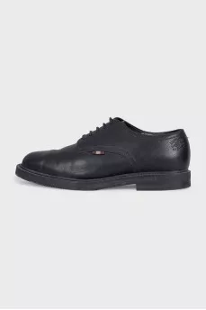Men's insulated black leather shoes
