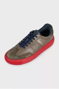 Men's green combination sneakers