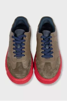 Men's green combination sneakers