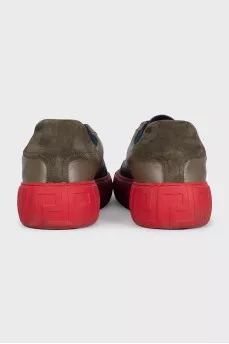 Men's green combination sneakers