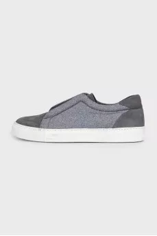 Men's grey slip-ons
