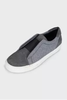 Men's grey slip-ons