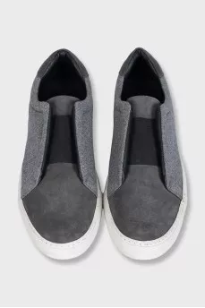 Men's grey slip-ons