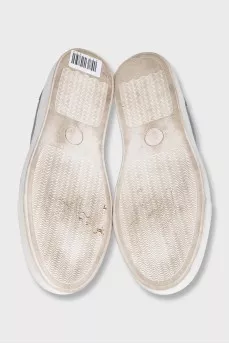 Men's grey slip-ons