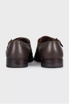Men's brown leather brogues with buckles