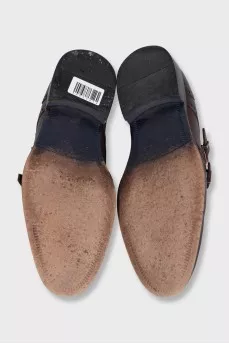 Men's brown leather brogues with buckles