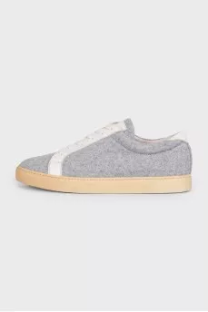 Men's gray textile sneakers