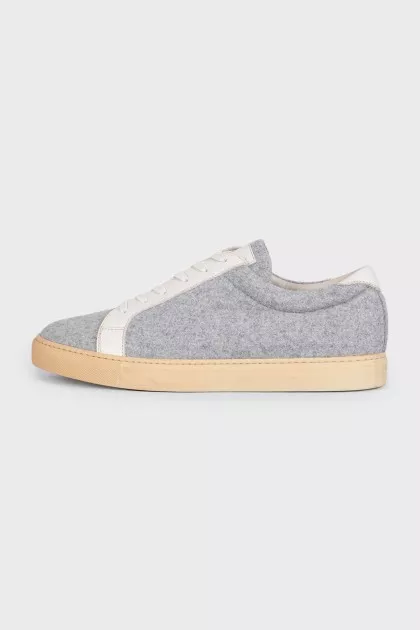 Men's gray textile sneakers