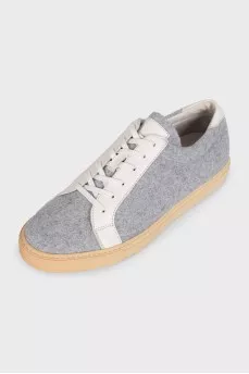 Men's gray textile sneakers