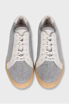 Men's gray textile sneakers