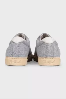 Men's gray textile sneakers