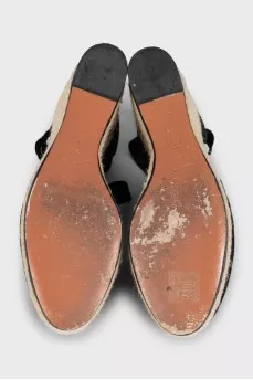 Black textile sandals with laces