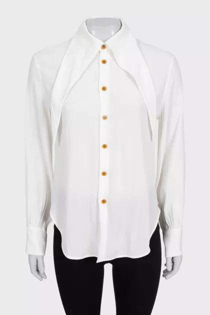 White straight shirt with ties