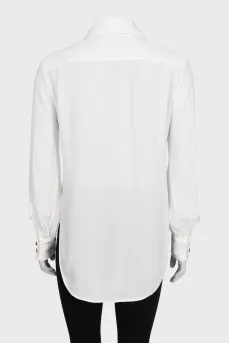 White straight shirt with ties