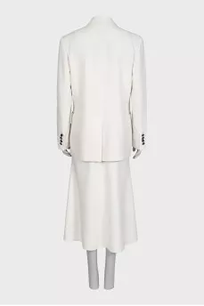 White suit with a skirt, jacket and vest